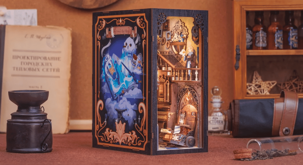 Book Nook Kit-DIY poppenhuizen Miniatuur huis-set,Nook boekenkastinzet decoratie,3D houten puzzel,met sensor led-licht,cadeau voor tieners en volwassenen Home Decor(Magische Wereld Book Nook Kit-DIY poppenhuizen Miniatuur huis-set,Nook boekenkastinzet decoratie,3D houten puzzel,met sensor led-licht,cadeau voor tieners en volwassenen Home Decor(Magische Wereld