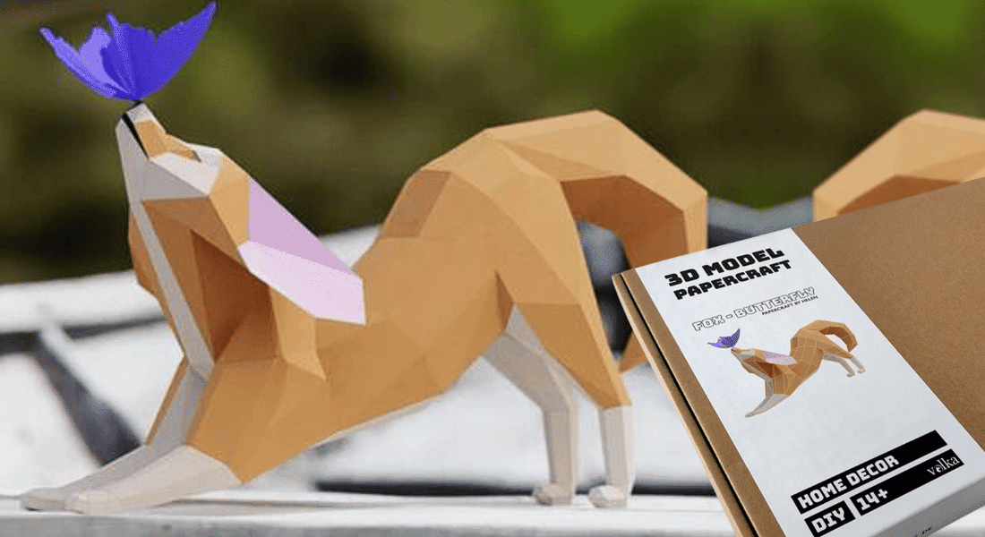 Volka papercraft – Vos met Vlinder