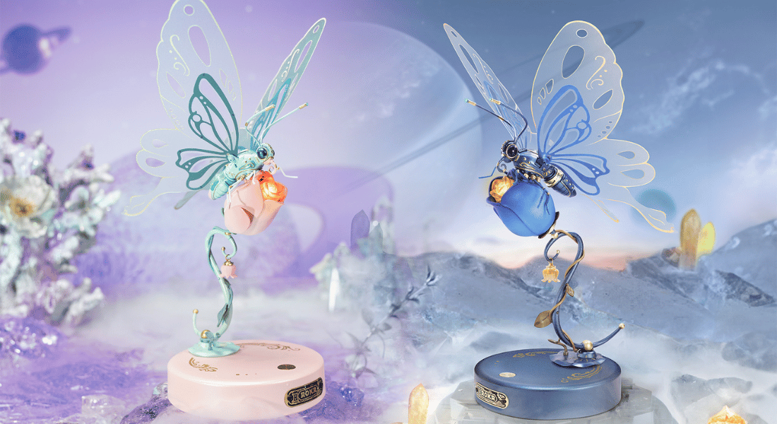 ROKR Mechanical Butterfly (blauw/roze)