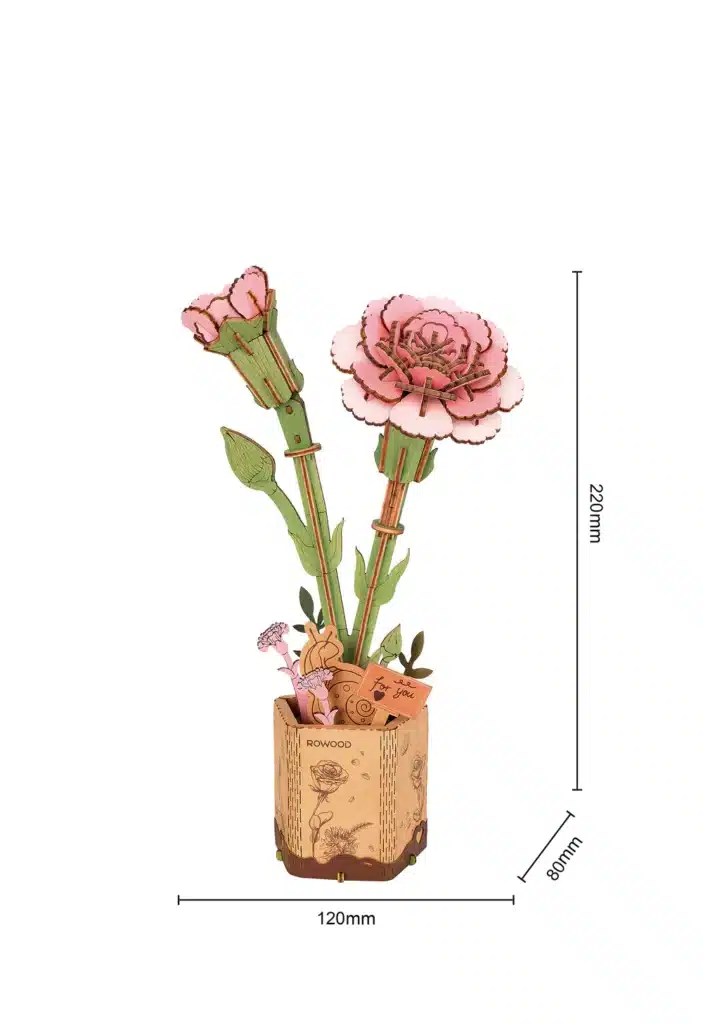 robotime pink carnation tw051 (4)