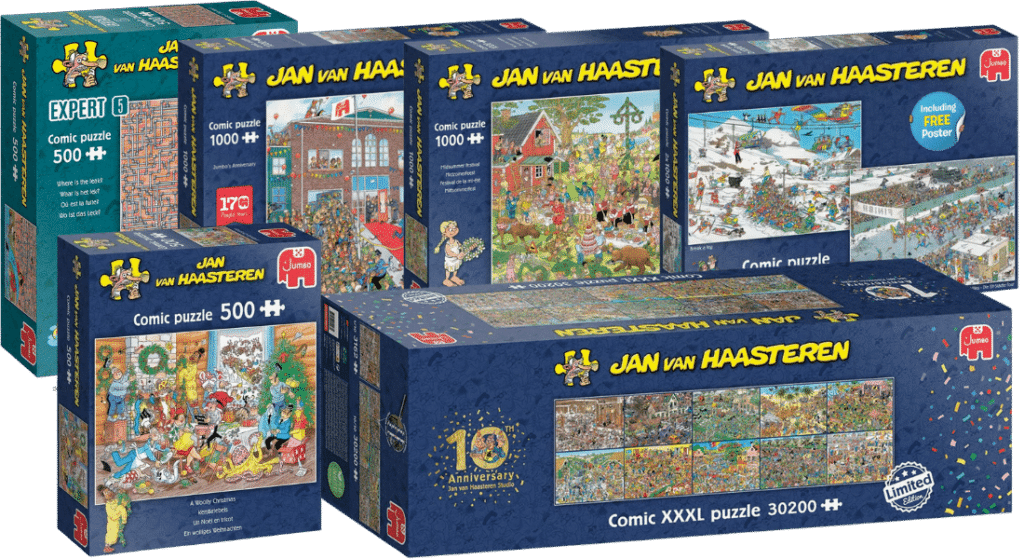 Alle Jan van Haasteren puzzels 2023 op een rijtje