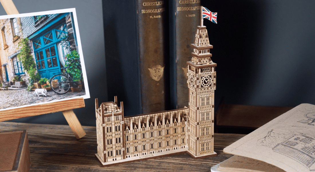 Ugears Big Ben – de klokkentoren van Palace of Westminster van hout