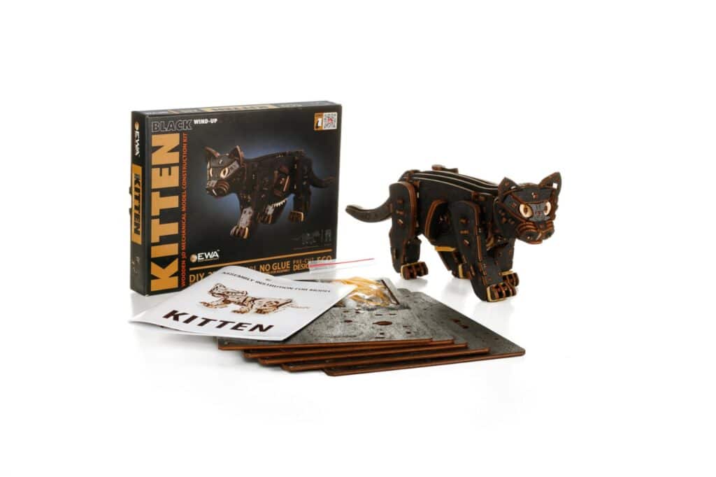 eco wood art black kitten (2)