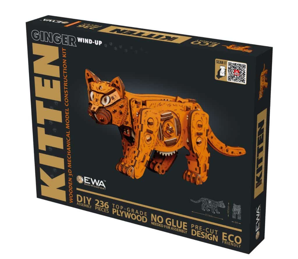 eco wood art ginger kitten (4)