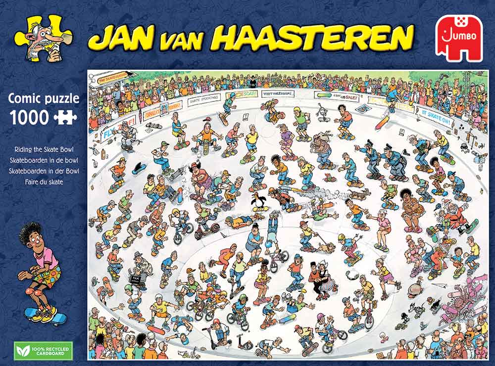jan van haasteren skateboarden in de bowl 1000