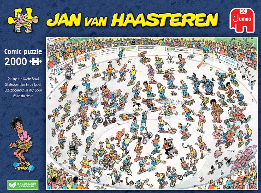 jan van haasteren skateboarden in de bowl 2000